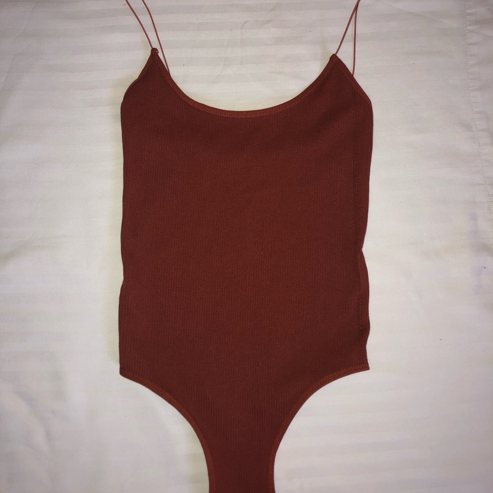 Brand New Rust Ribbed Bodysuit